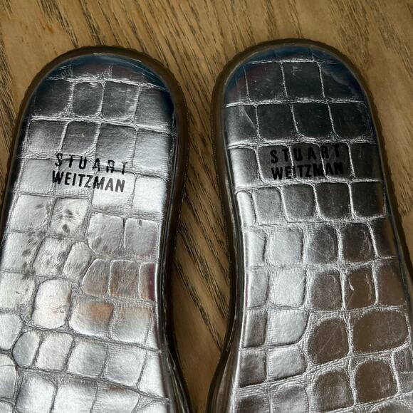 Stuart Weitzman Crystal Embellished Clear Jelly Flat Summer Slides Size 6 - Picture 6 of 6